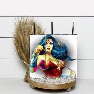 Wonder Woman 20 Oz Skinny Sublimated Tumbler